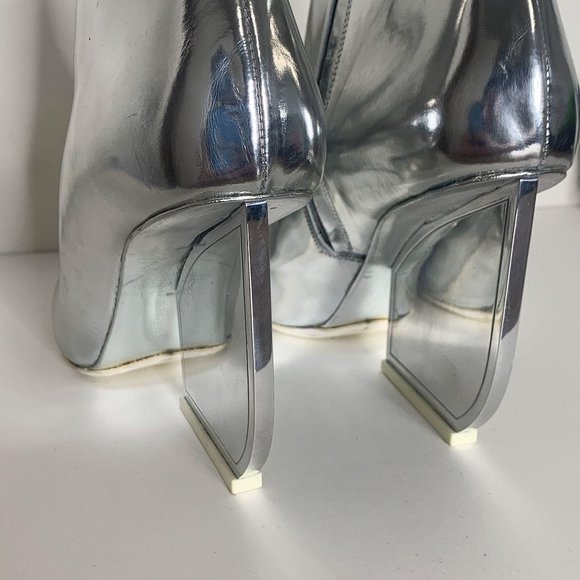 Maison Margiela Silver Italy Mirror Ankle Booties - Picture 12 of 16